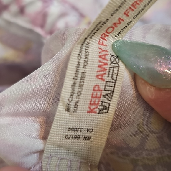 Free People XL Dreamy Days Wide Leg Lounge Pants Lilac Rose Print Floral Satin - Picture 9 of 9